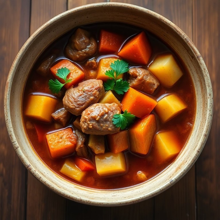 Savory Asdi G Stew with Root Vegetables