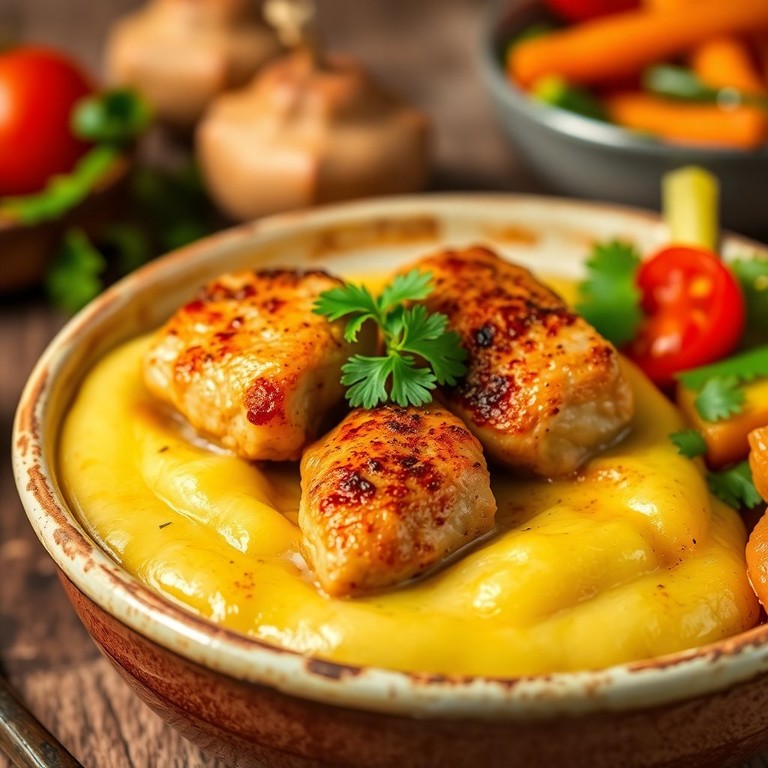 Escondidinho de Frango com Purê de Batata Gratinado
