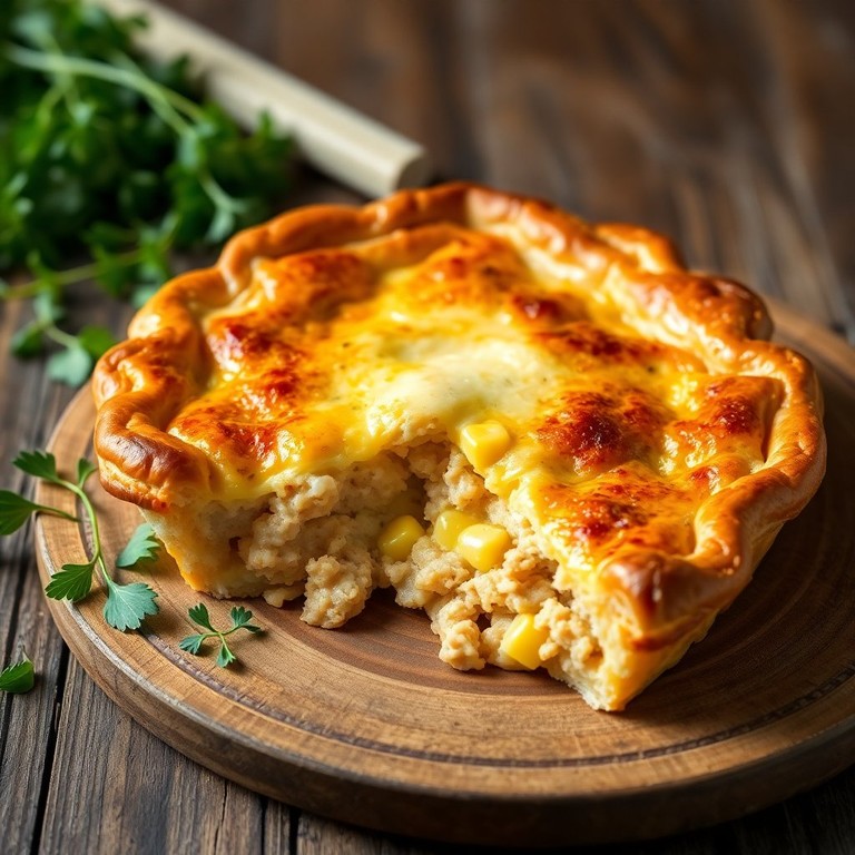 Torta de Atum com Milho e Queijo Cremoso