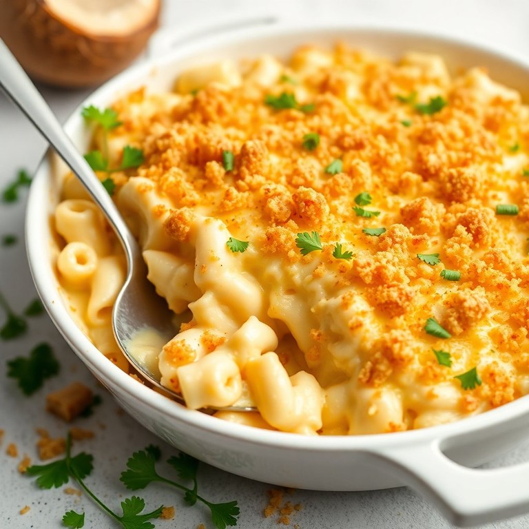 Luscious Coconut Mac-n-Cheese Bake