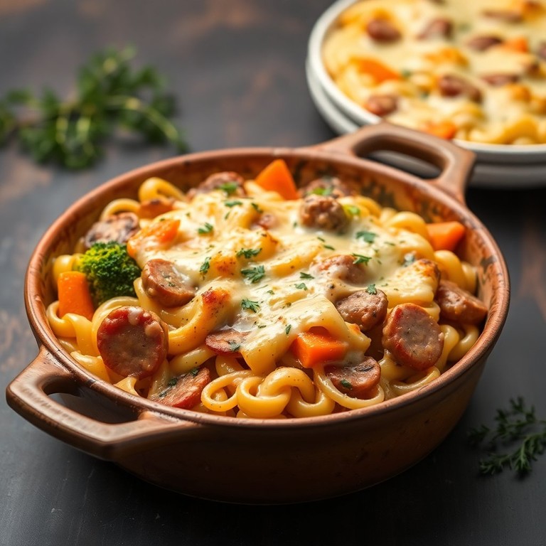 Gratin de Fusilli aux Saucisses et Brocoli