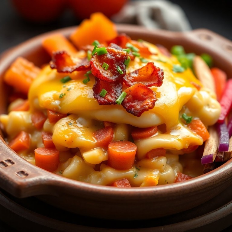 Escondidinho de Batata e Cenoura com Requeijão e Bacon