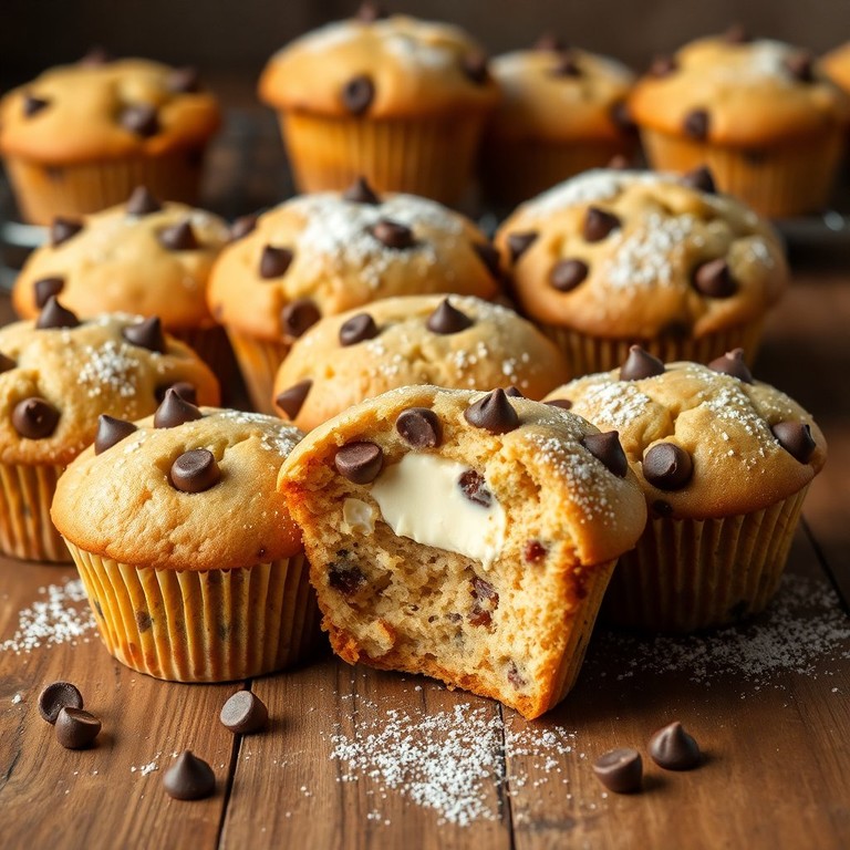 Sweet Cream Cheese Chocolate Chip Muffins