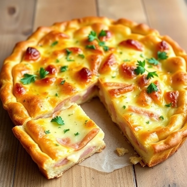 Tarta de Jamón y Queso con Masa Crujiente