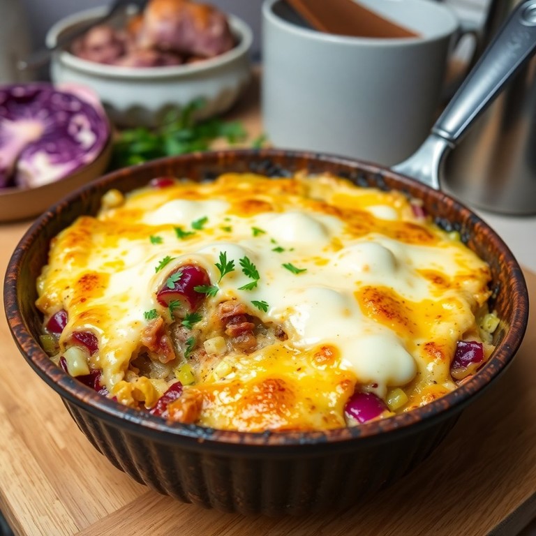 Lauch-Rotkraut-Gratin mit Raclettekäse - Mr. Cook