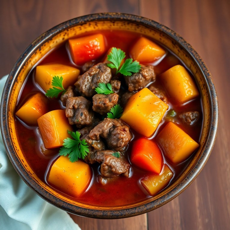 Herzhafter Hackfleisch-Paprika-Eintopf mit Kartoffeln