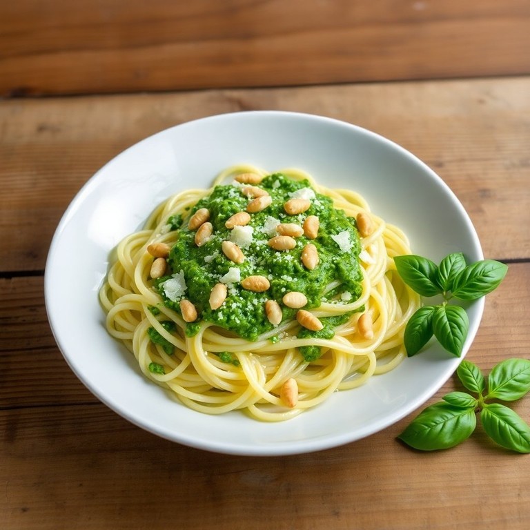 Pasta de Sémola al Pesto de Albahaca