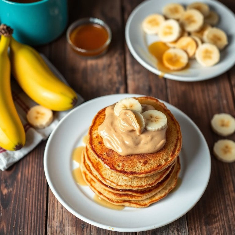 Panquecas de Banana e Pasta de Amendoim