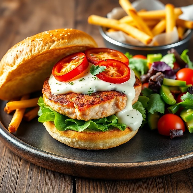 Burger de Saumon aux Saveurs Méditerranéennes