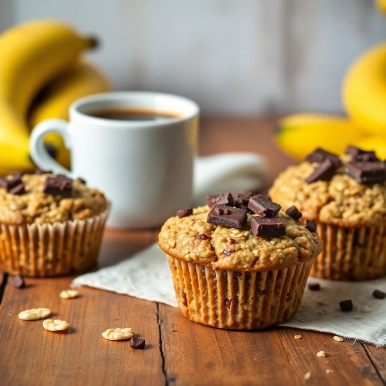 Muffins de Aveia e Banana com Crosta de Chocolate