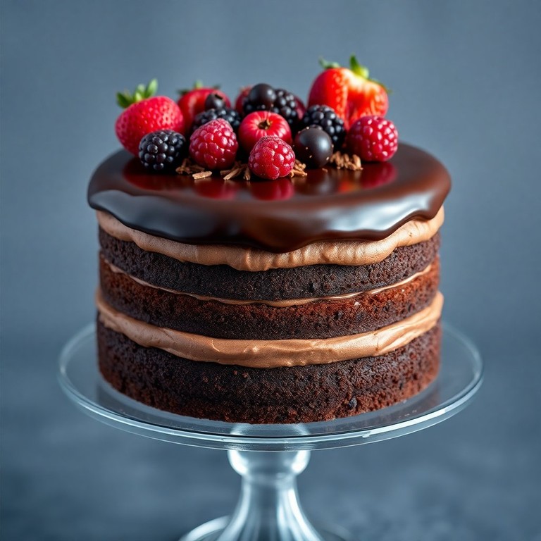Decadent Chocolate Mousse Cake with Silky Ganache