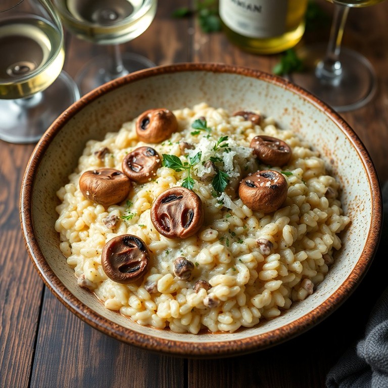 Cremiges Affenkopfpilz-Risotto mit Parmesan und frischen Kräutern