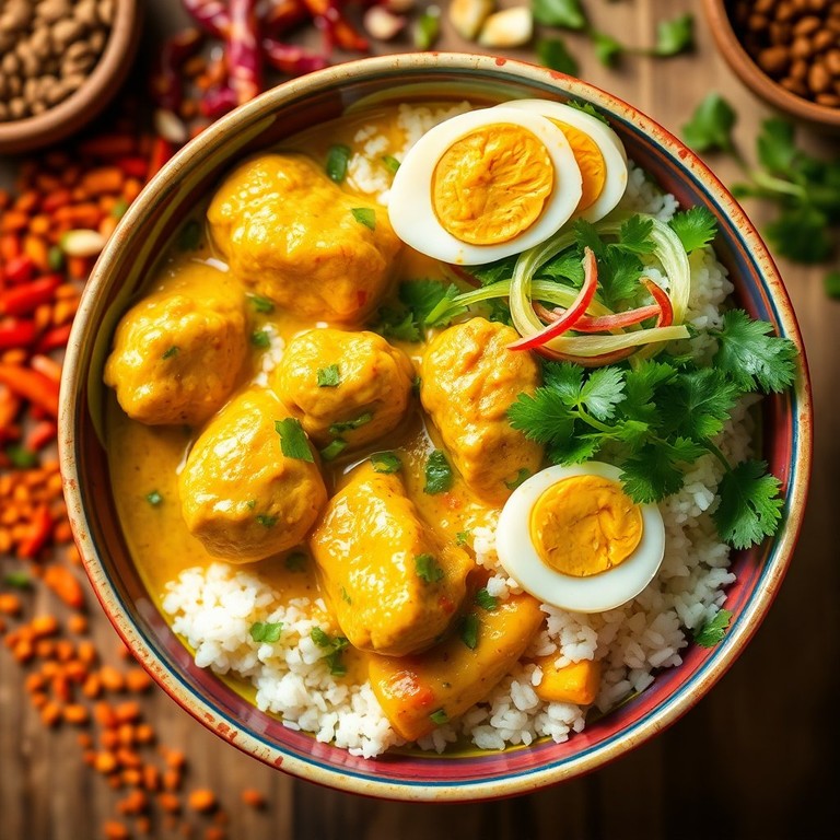 Romige Kippencurry met Bloemkool en Rijst