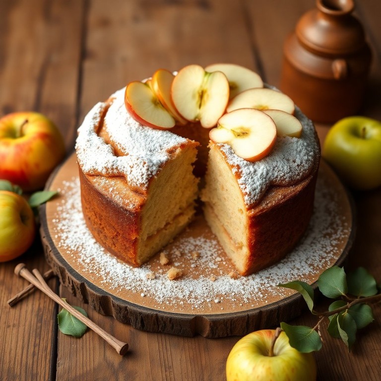 Saftiger Apfel-Vanille-Kuchen mit frischen Äpfeln