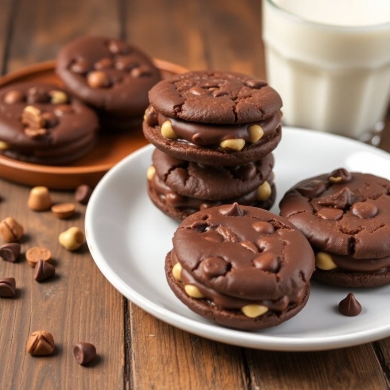 Chocolate Cream Snack Cookies with Nuts