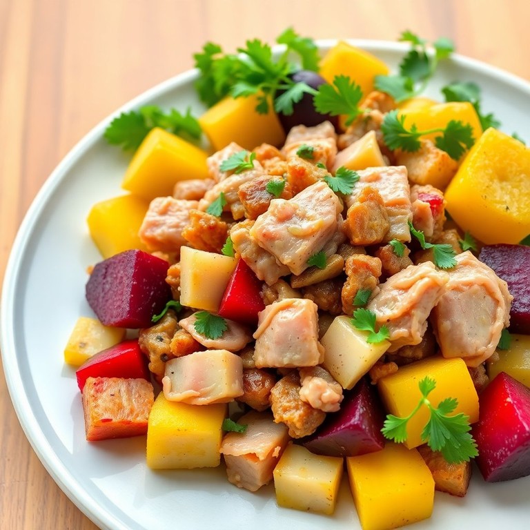 Pernil Picado com Legumes Coloridos