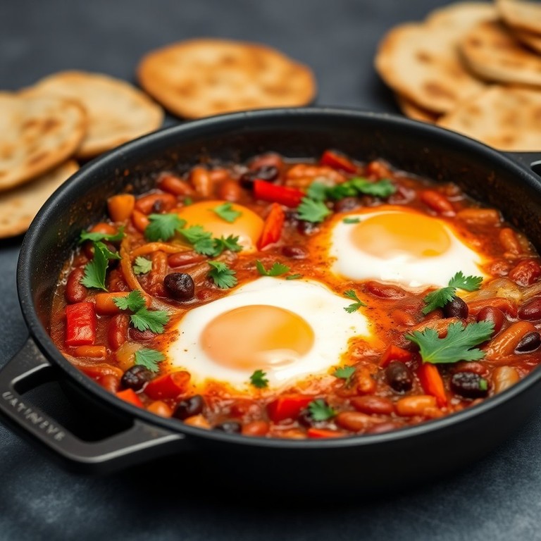 Rokerige Bonen & Gebakken Eieren