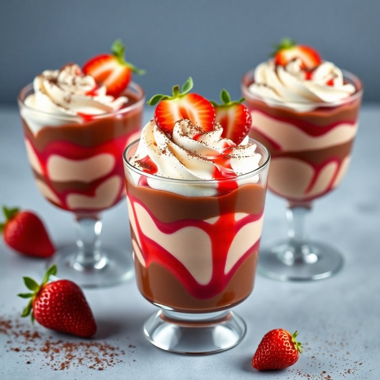 Strawberry Cocoa Custard Delight