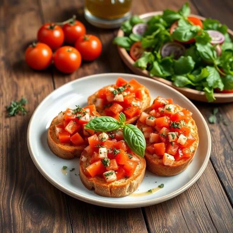 Bruschetta Clássica com Tomate e Orégano