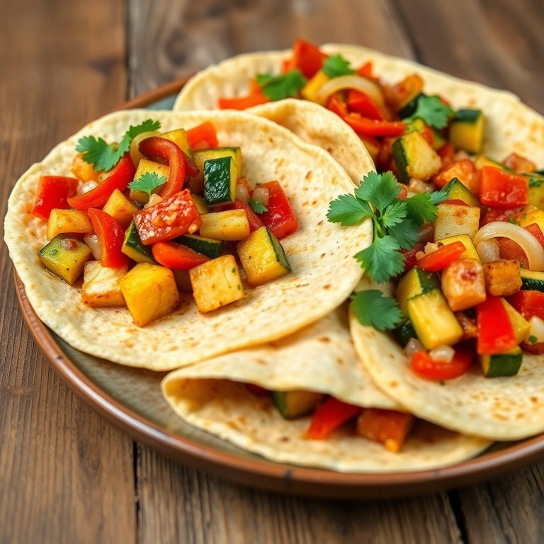 Herzhafte Maismehl-Tortillas mit Gemüsefüllung