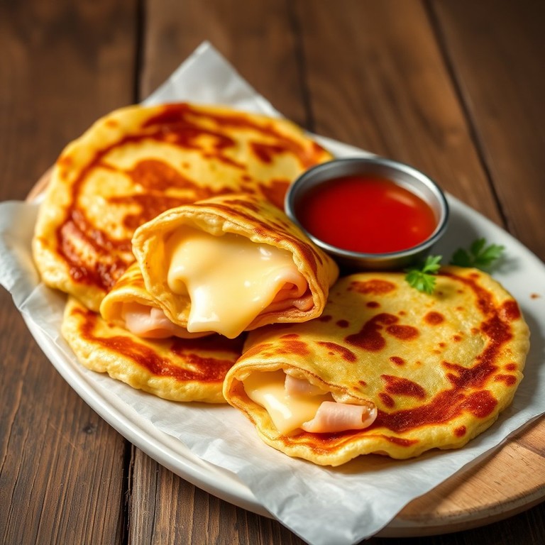 Panquecas de Queijo e Presunto