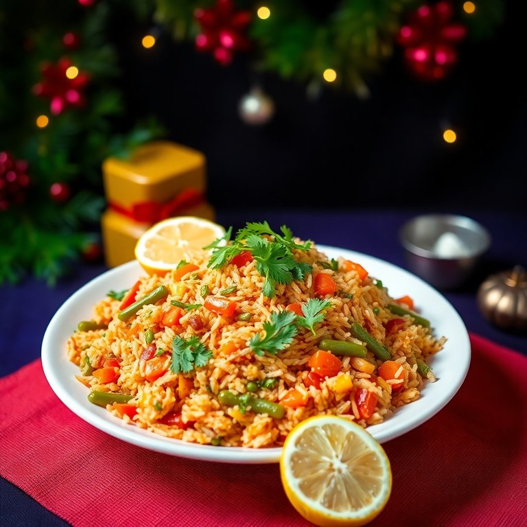 Festive Vegetable Biryani with Christmas Spices