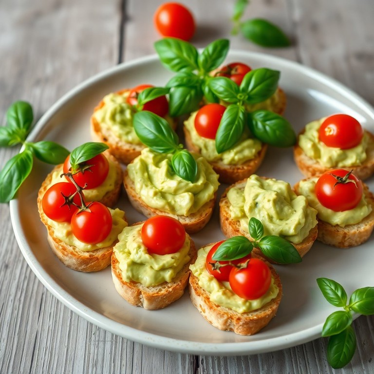 Crispy Avocado Crostini with Juicy Tomatoes