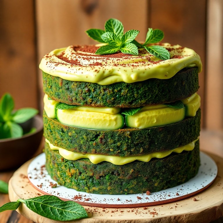 Green Veggie Delight Cake with Creamy Avocado Frosting