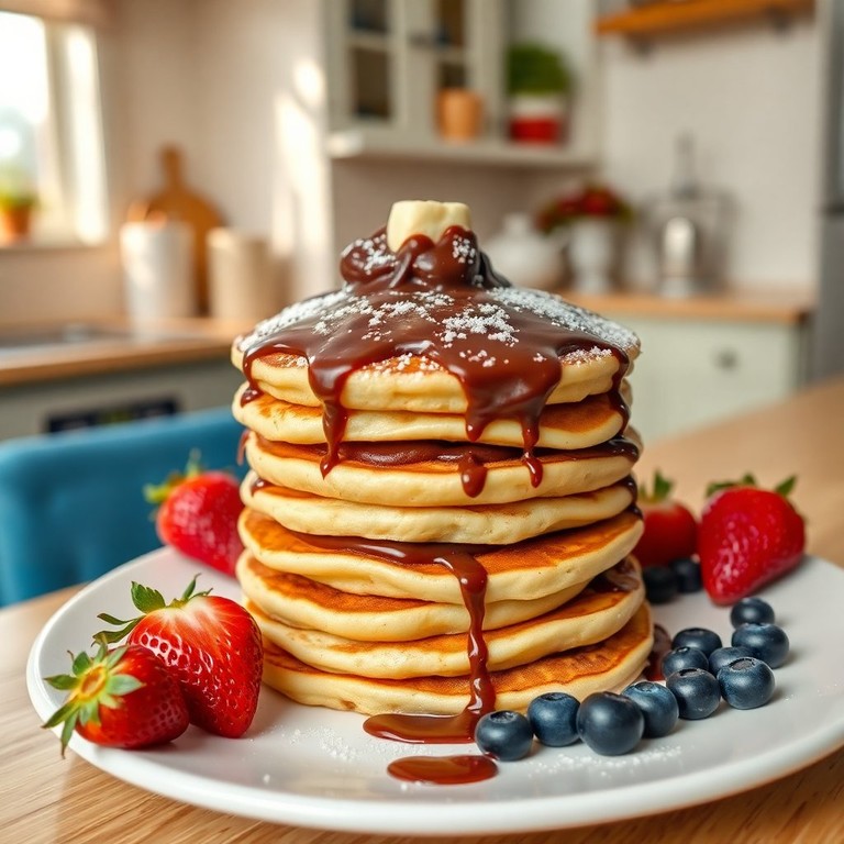 Nutella-Stuffed Fluffy Pancakes