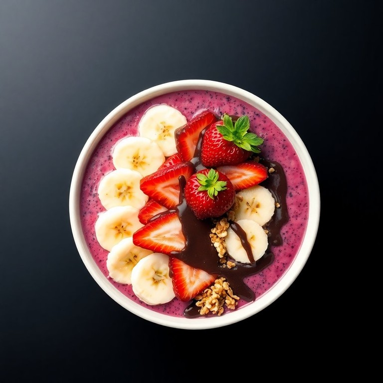 Açaí com Crocante de Chocolate e Frutas