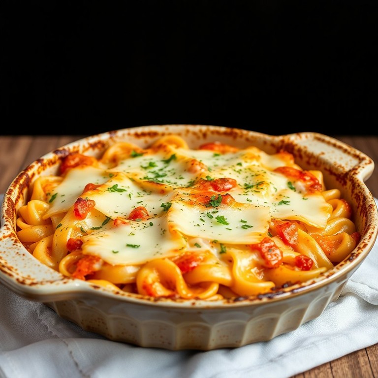 Gratinado de Macarrão com Queijo Provolone e Ervas Aromáticas