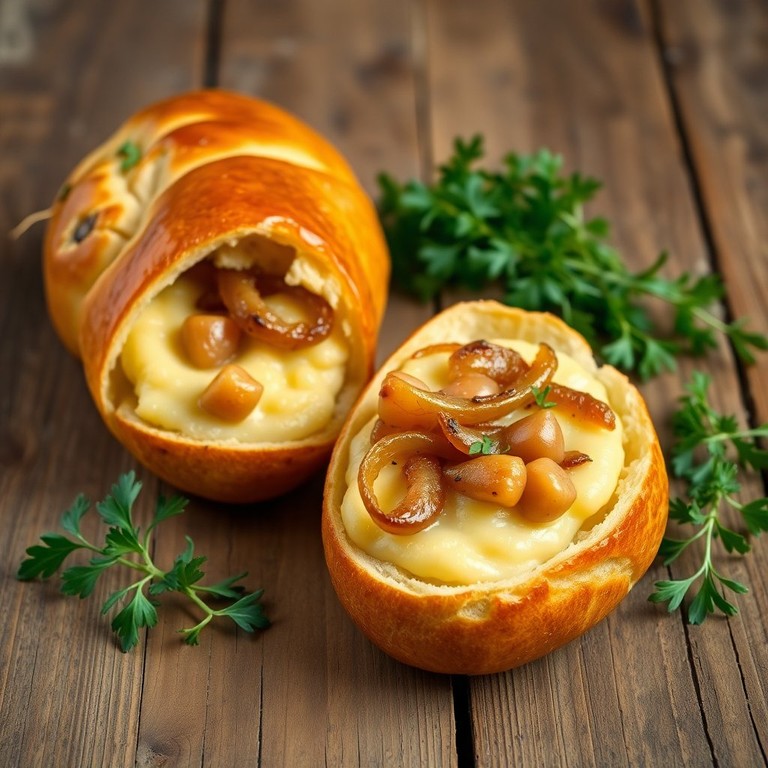 Pan Relleno de Papas y Cebolla Caramelizada