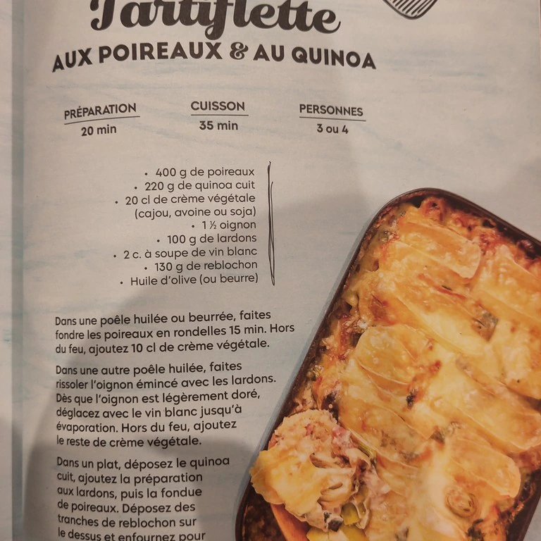Tartiflette aux Poireaux & au Quinoa
