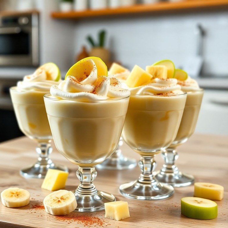 Pudín de Plátano y Manzana Verde