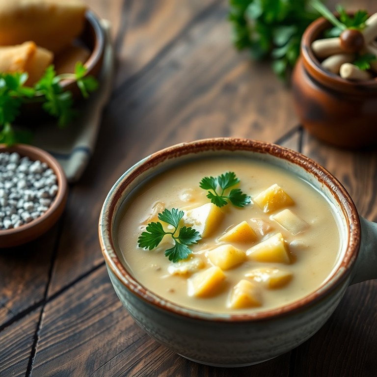 Кремовый суп из картофеля и курицы