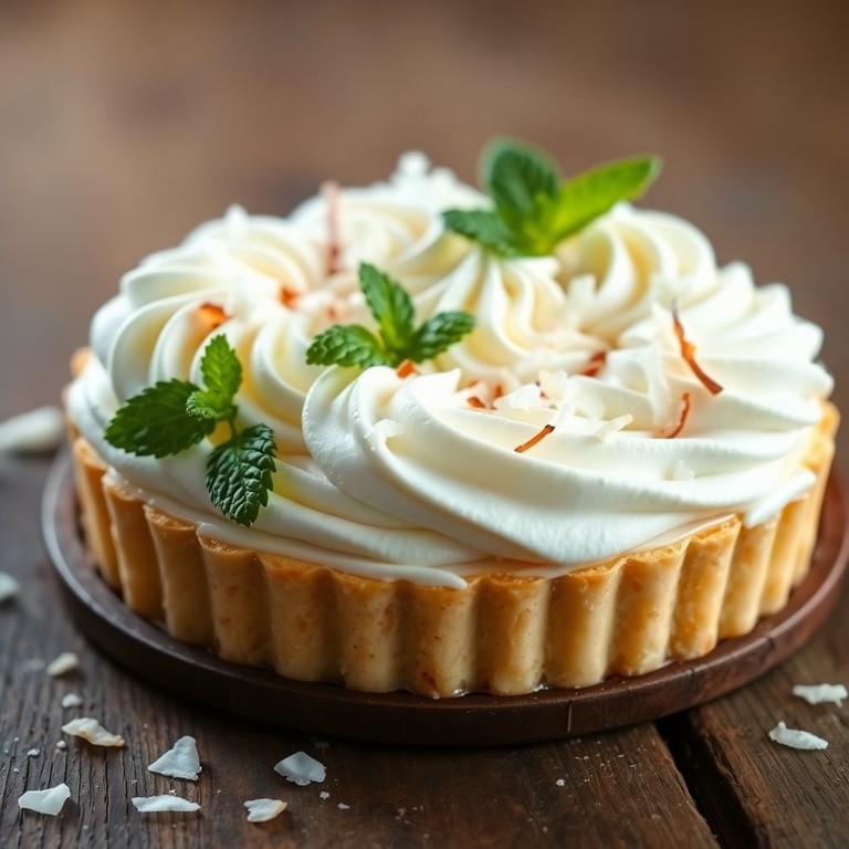 Tarte Légère à la Crème de Coco et Crème Anglaise