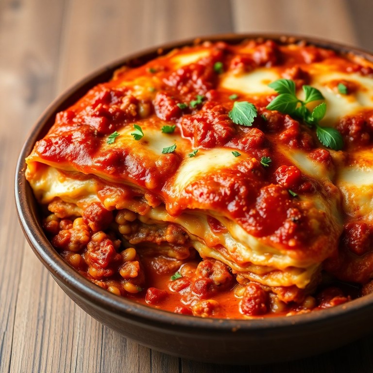 Herzhafte Blumenkohl-Lasagne mit Tomatensauce