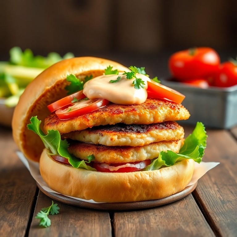 Burger de la Mer avec Sauce Tartare Maison