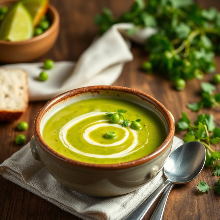 Cremige Erbsen-Käse-Suppe