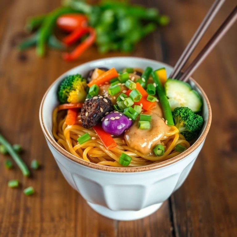 Vegane Tantanmen mit cremiger Erdnussbuttersauce