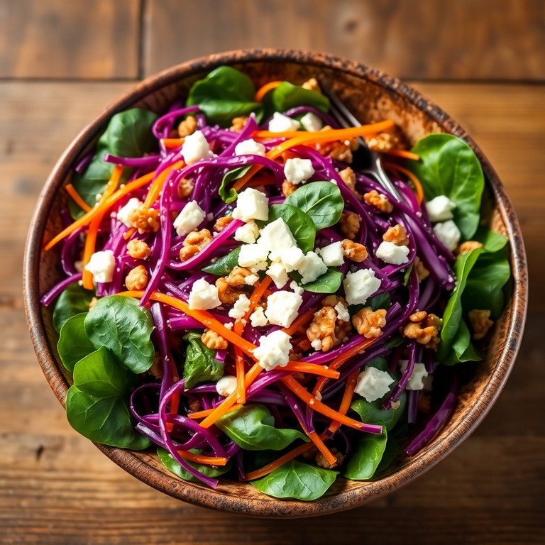 Rode Kool en Spinazie Salade met Feta