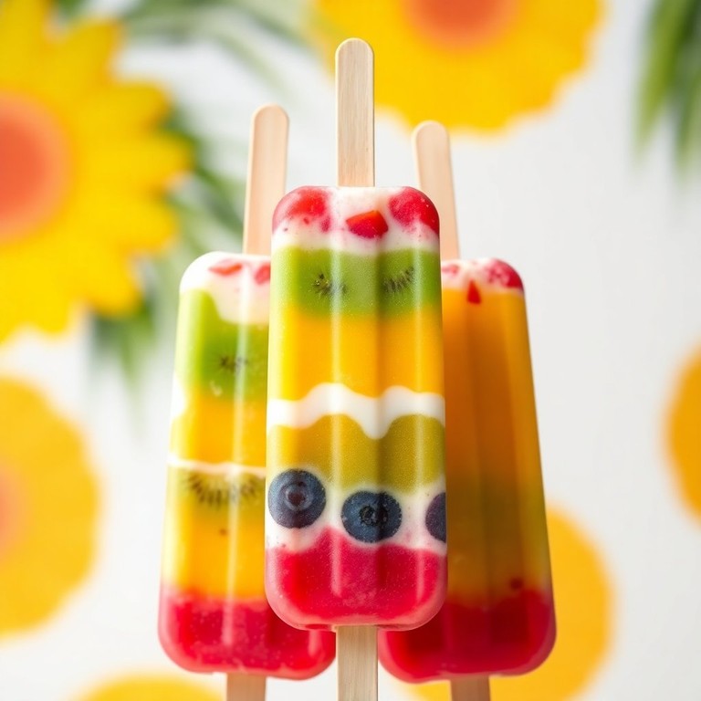 Helado Arcoíris de Frutas con Guineos