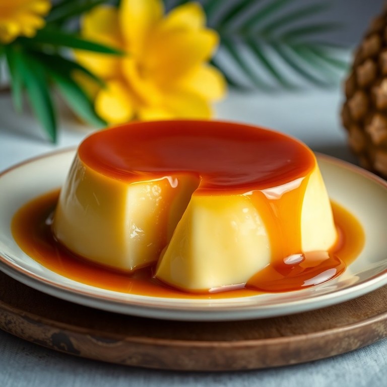 Flan de Piña con Caramelo de Ron