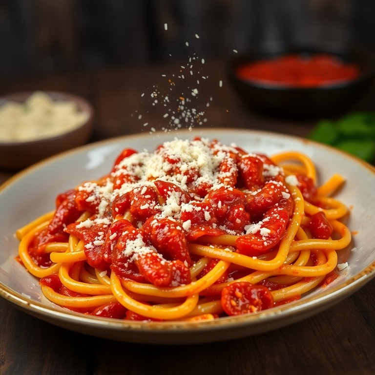 Pâtes à la Sauce Calabraise et Parmesan