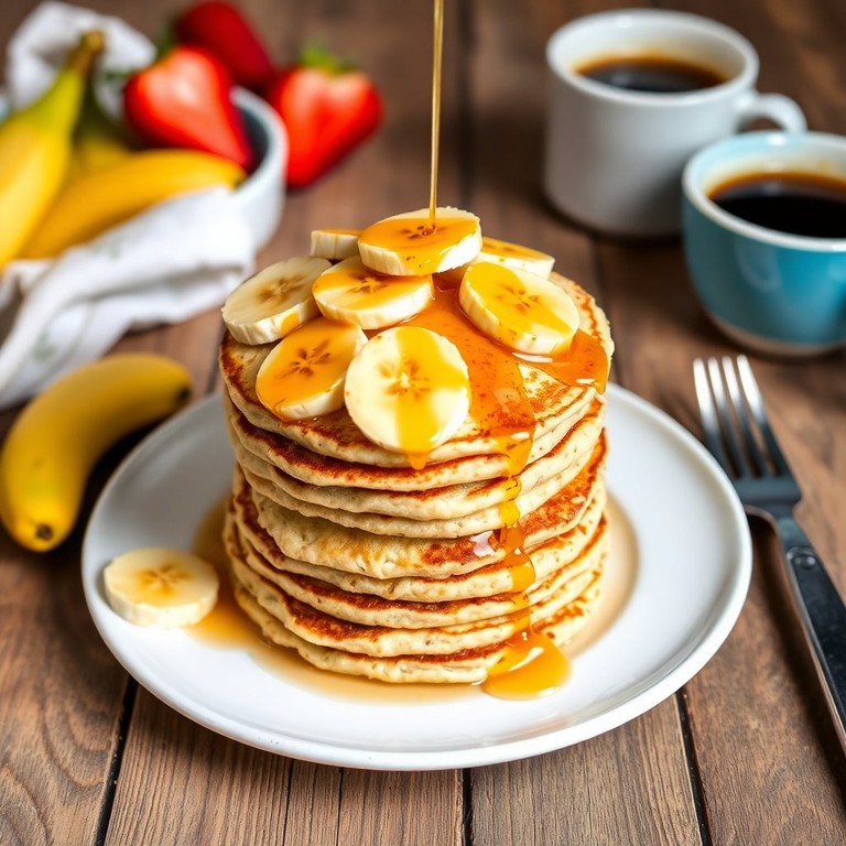 Sweet Banana Oat Pancakes