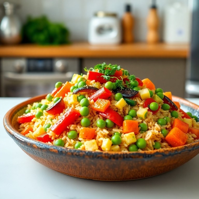 Arroz Primavera: Un festín de colores y sabores frescos con verduras de temporada