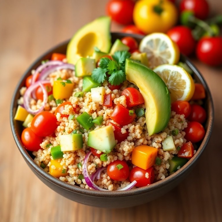 Ensalada de Quinoa y Aguacate con Verduras Frescas