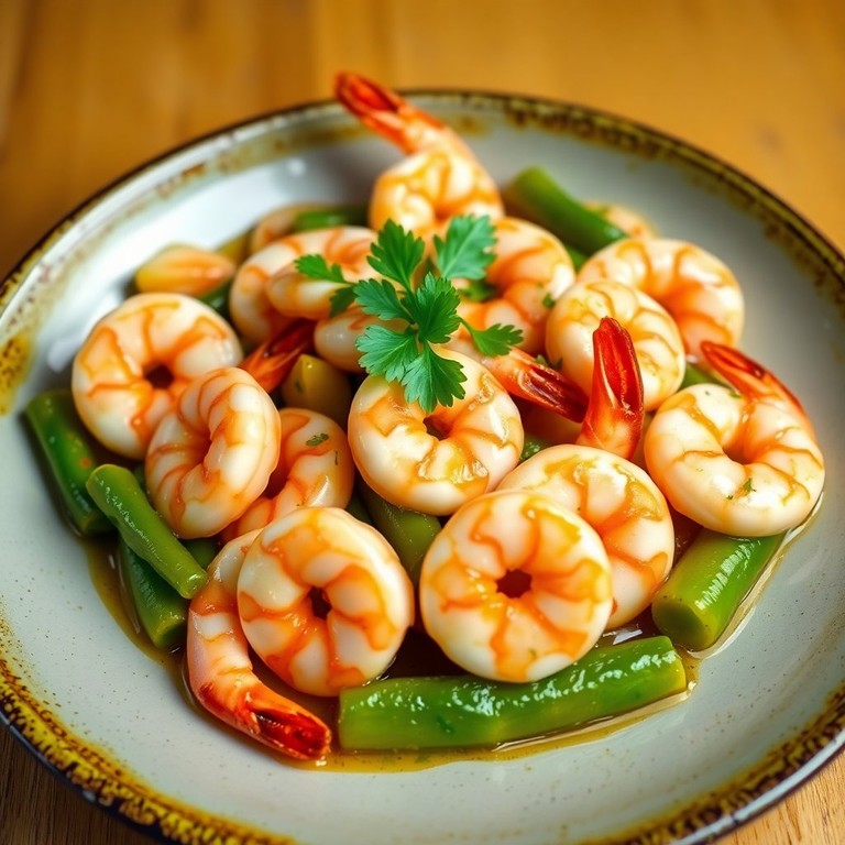 Gambas al Ajillo con Pimientos del Padrón