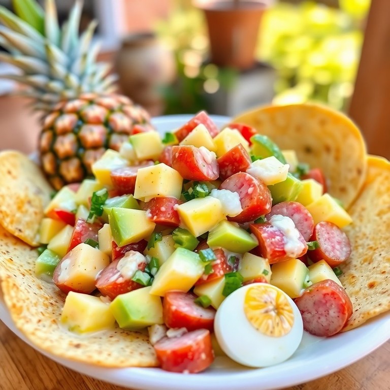 Ensalada Tropical de Piña y Salchichas