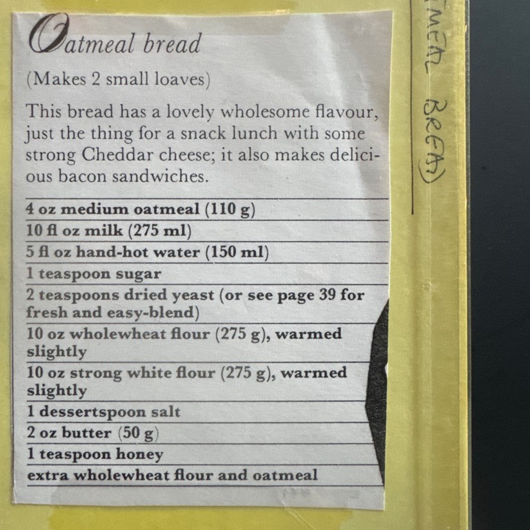 Oatmeal Bread